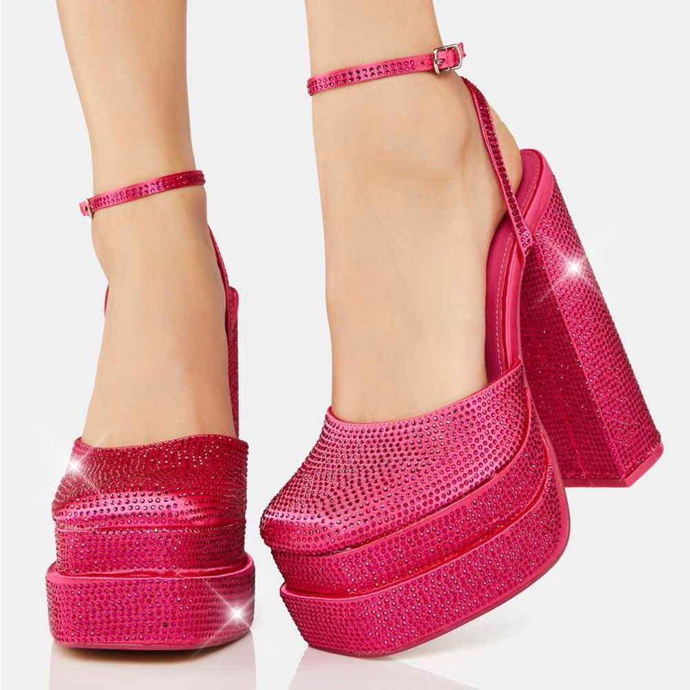 BRAND NEW Public Desire Fuchsia Platform Heels - Dolls Kill, NWT